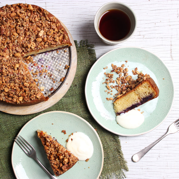 Lemon &amp; Blueberry Crumble Cake Recipe | EasiYo Yogurt UK - EasiYo UK