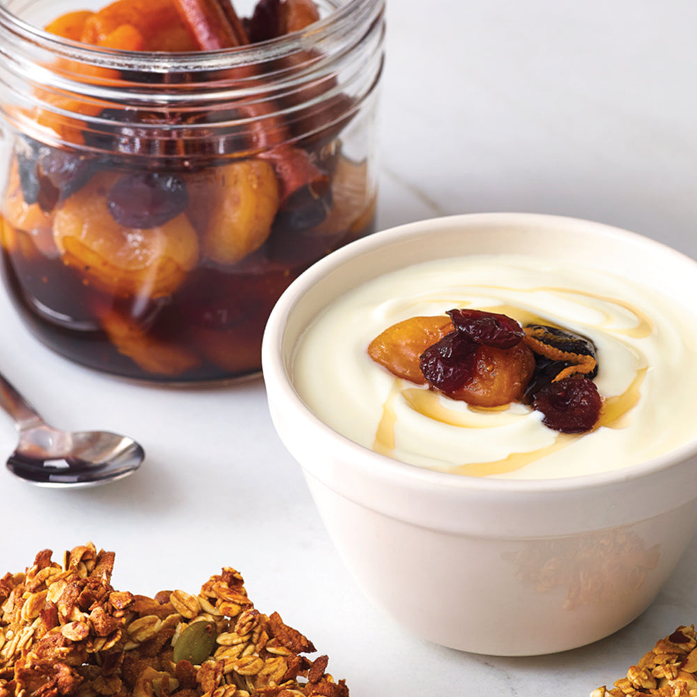 Compote Breakfast Dried Fruit Compote with Breakfast Biscuits Recipe | EasiYo UK